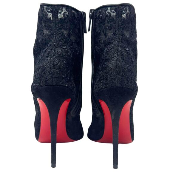 Christian Louboutin Heels So Kate Boots Ankle Booties Black Lace Mesh Shoes 36.5 - Picture 6 of 13